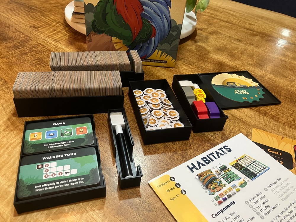 Habitats Board Game Insert with Removable Trays
