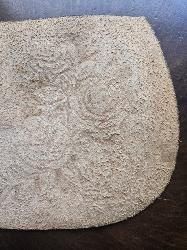 Tooled Leather Hummingbird Roses Panel