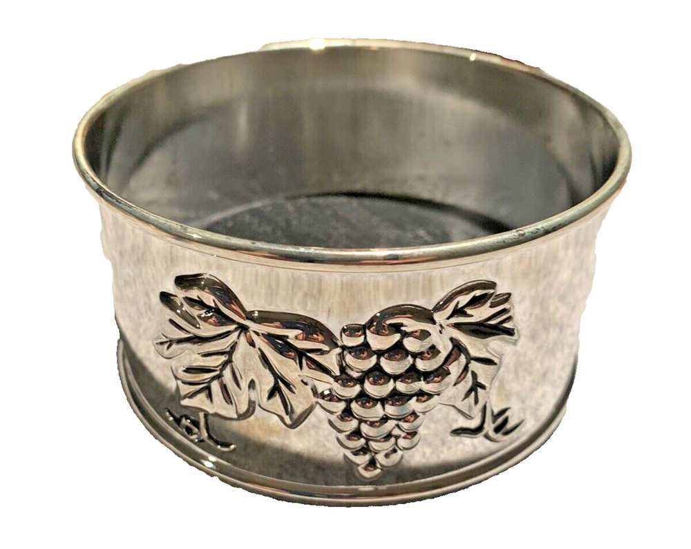 Silver Plate GRAPES Wine Bottle Coaster