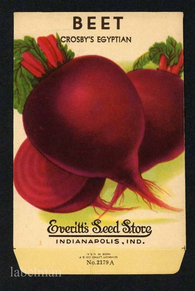 BEET, Crosby's Egyptian, Everitt's Antique Seed Packet, Kitchen Decor, 129