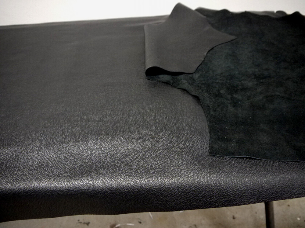 Black Pebbly Leather Hide. 24 SQF Top Quality.