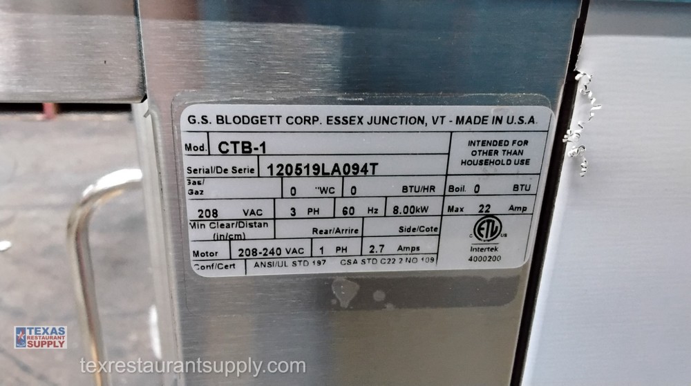 Blodgett Half Size Single Stack Electric Convection Oven