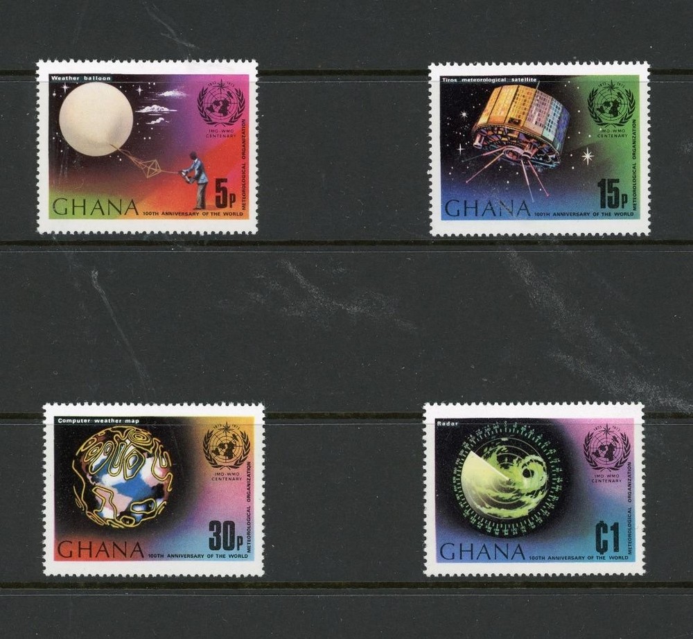 Ghana 1973 SG 690-3 IMO/WMO Centenary Space MNH