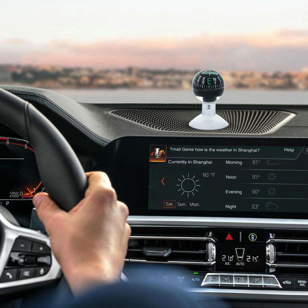 Car Compass Dashboard Multi-Functional Guide Ball Shaped Compass Car Ornaments