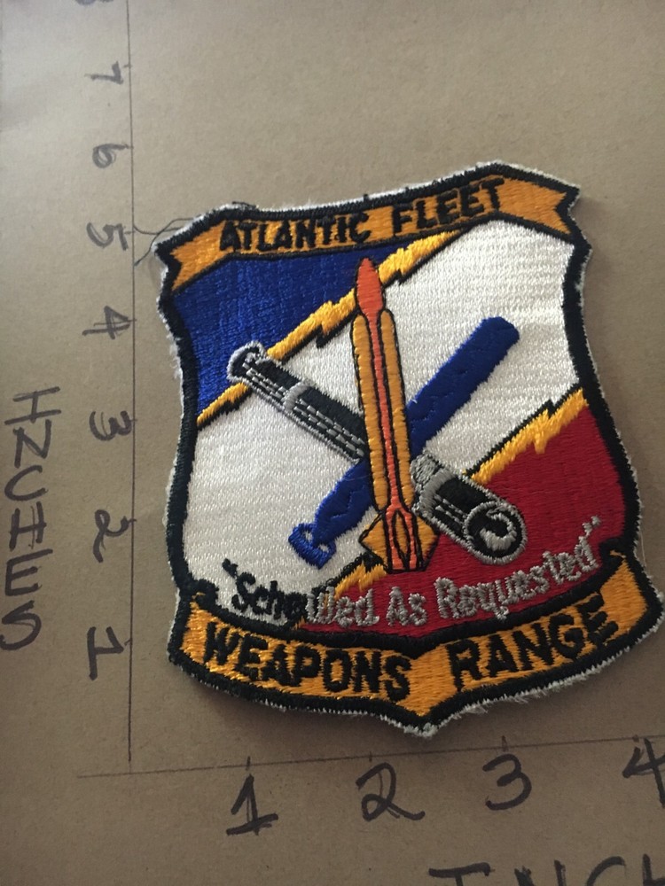 vintage US NAVY Atlantic Fleet Weapons Range Patch 5/12/25