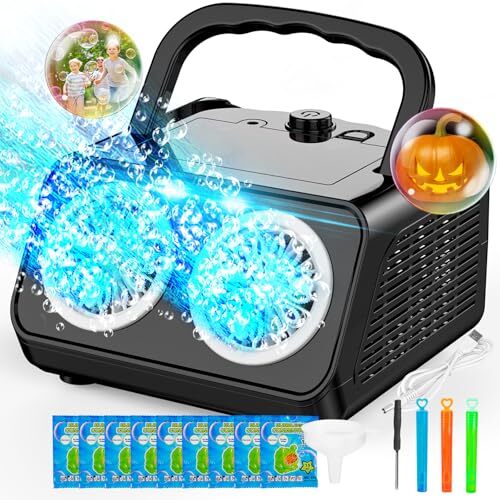 SHCKE Automatic Bubble Machine Upgrade Bubble Blower with 2 Fans, 20000+ Bubb...