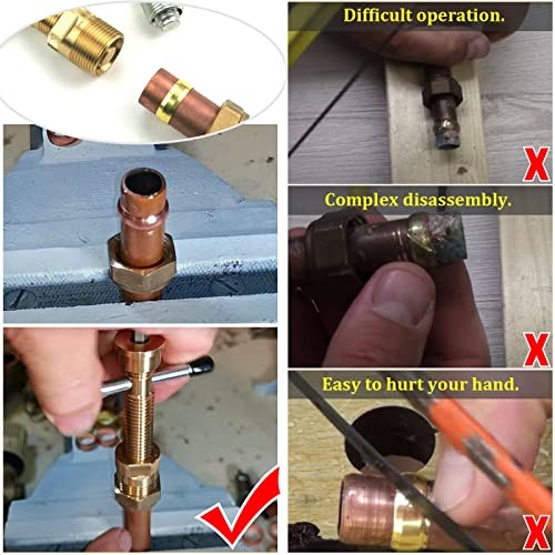 Bolaxin Olive Puller Brass Pipe Olive Tool Fitting Thread Remover 1/2'' &
