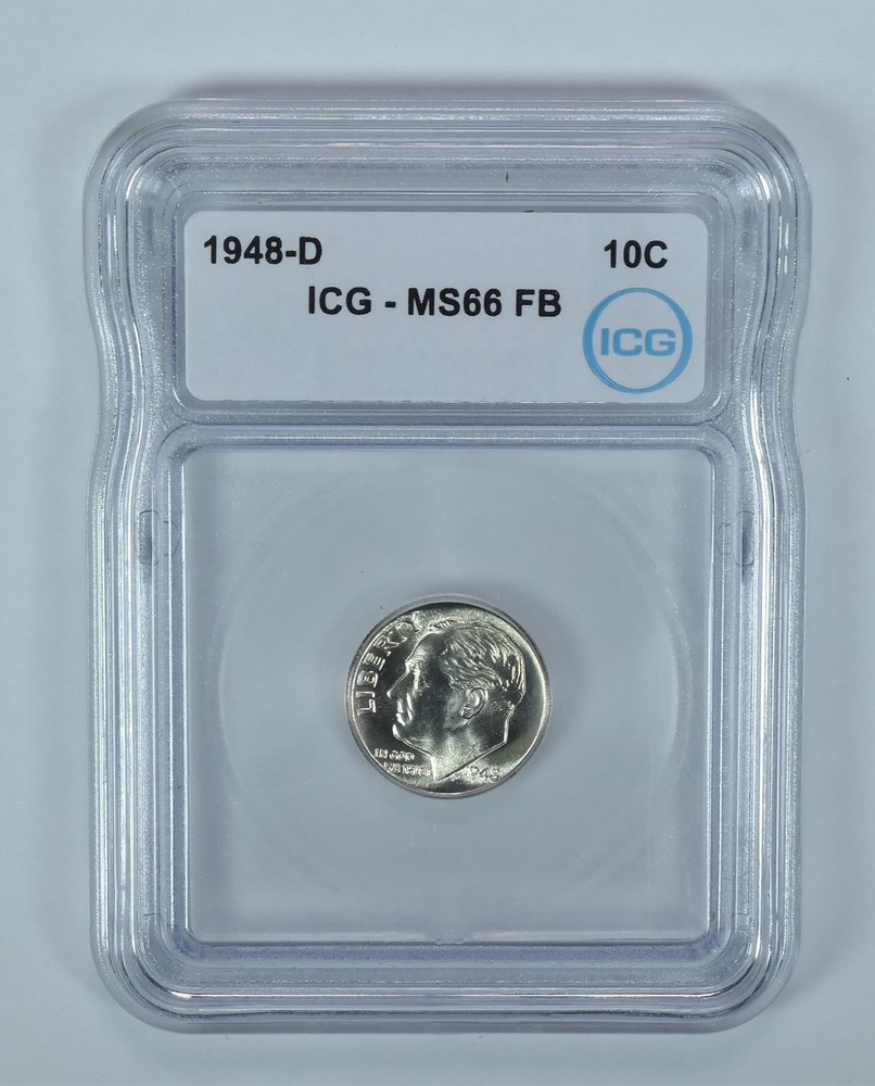 1948-D Roosevelt Dime MS66 FB ICG