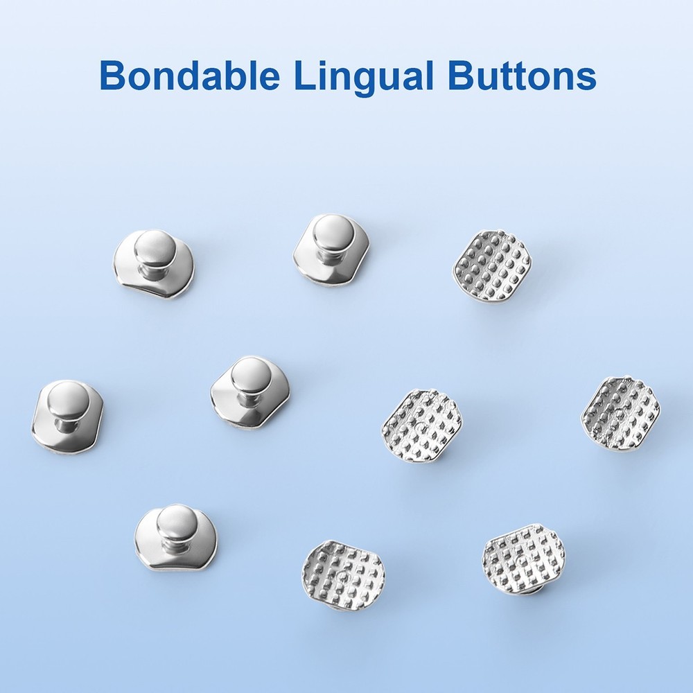 10pcs Dental Orthodontic Lingual Button Bondable Rectangular Monoblock