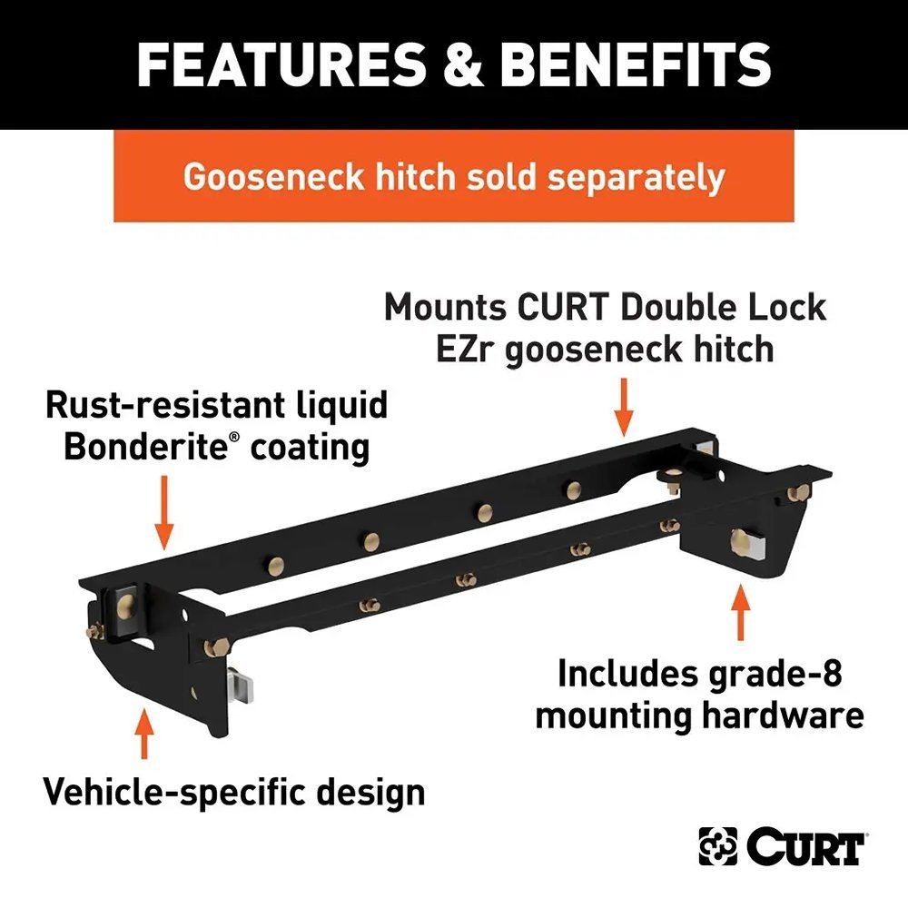 CURT Double Lock EZr Gooseneck Install Rail Kit