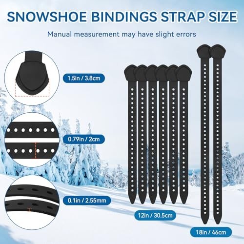 Replacement Snowshoe Straps for MSR Bindings - 6x12 & 2x18, Compatible with Dena