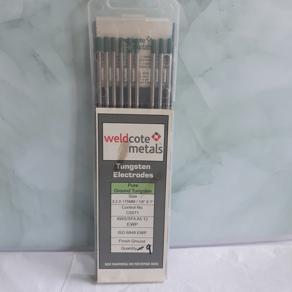 Weldcote Metals Tungsten Electrodes 1/8" x 7" 9 pc