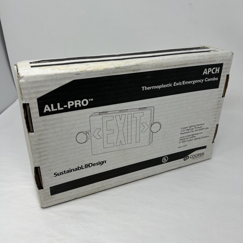 Cooper Lighting APCH7R Self Powered Combination LED Exit Sign All-Pro Plastic