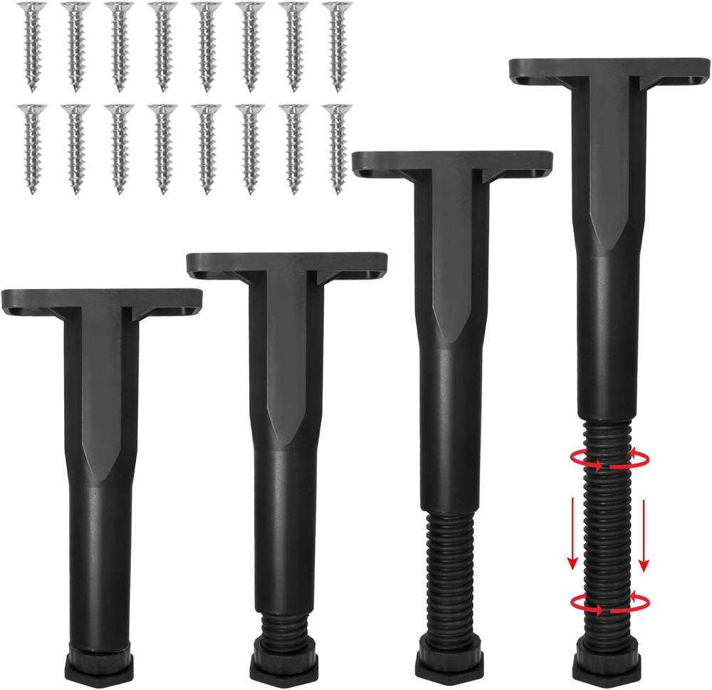 4 Pcs 8.3-15 Inch Adjustable Bed Frame Support Legs, Bed Center Support Bed R...
