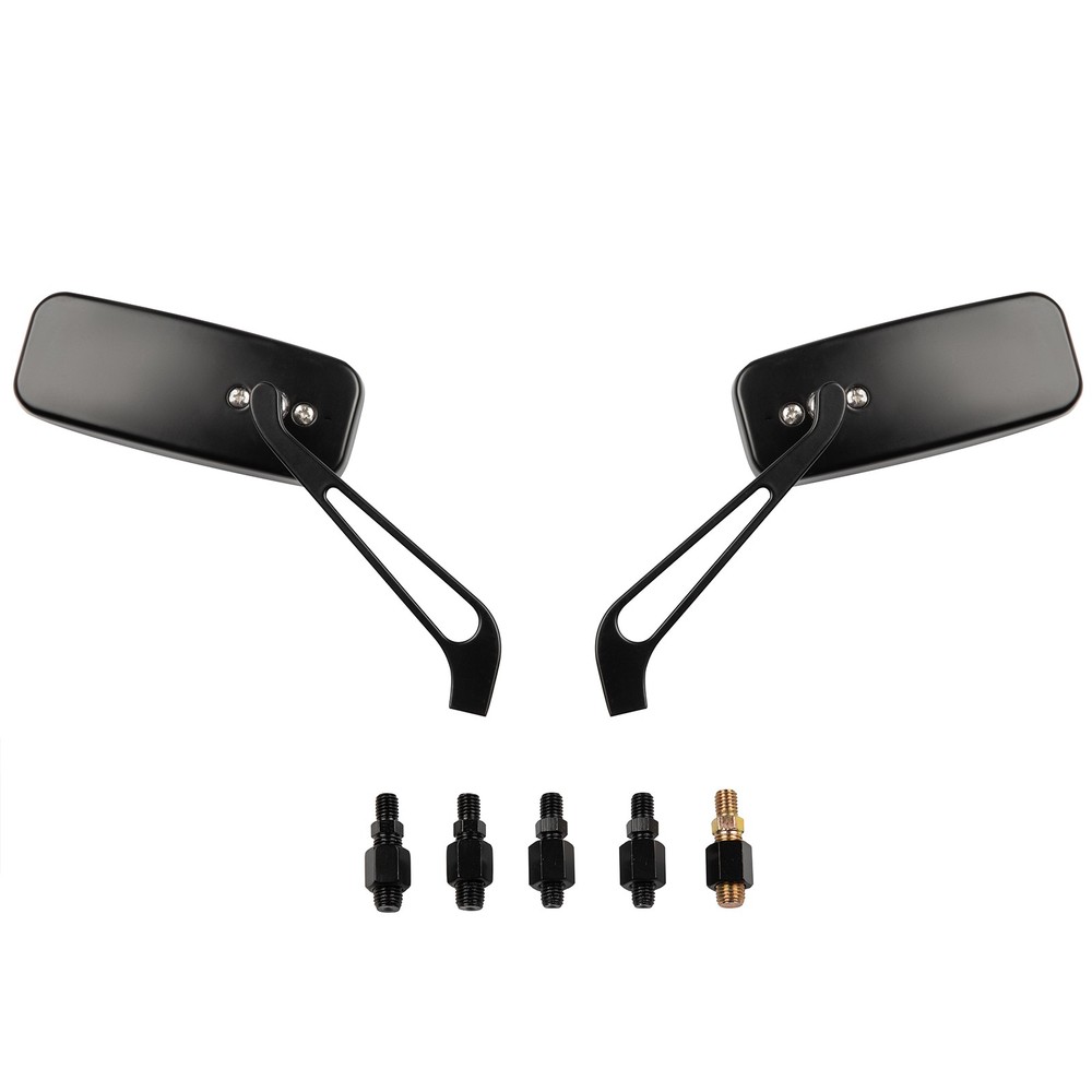 Black US Rectangular Motorcycle Rear View Side Mirrors For Harley Davidson