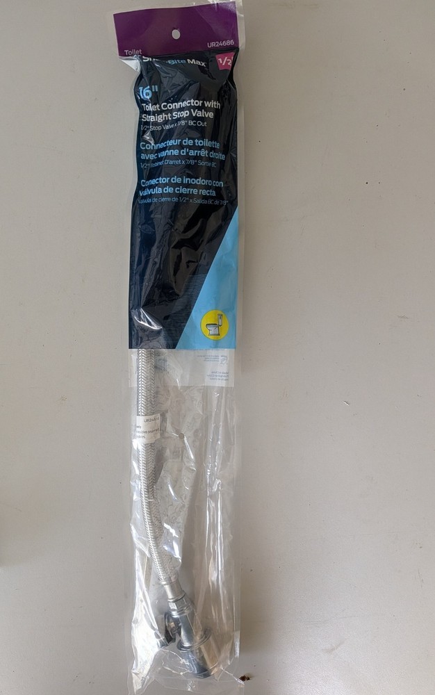 SharkBite UR24686 Brass Angle Stop 1/2"x7/8"x16" Toilet Connector