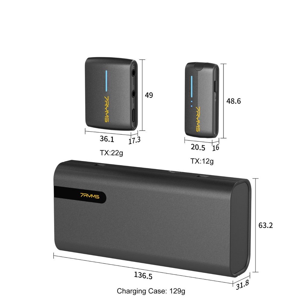 7Ryms iRay DW40 wireless lavalier microphone with four transmitters