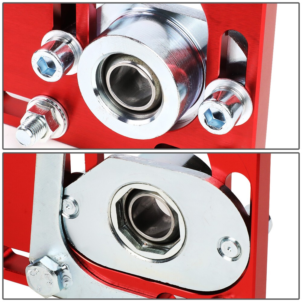 FOR 94-04 FORD MUSTANG +/- 2.5 ADJUSTABLE ALIGNMENT CAMBER CASTER PLATES RED