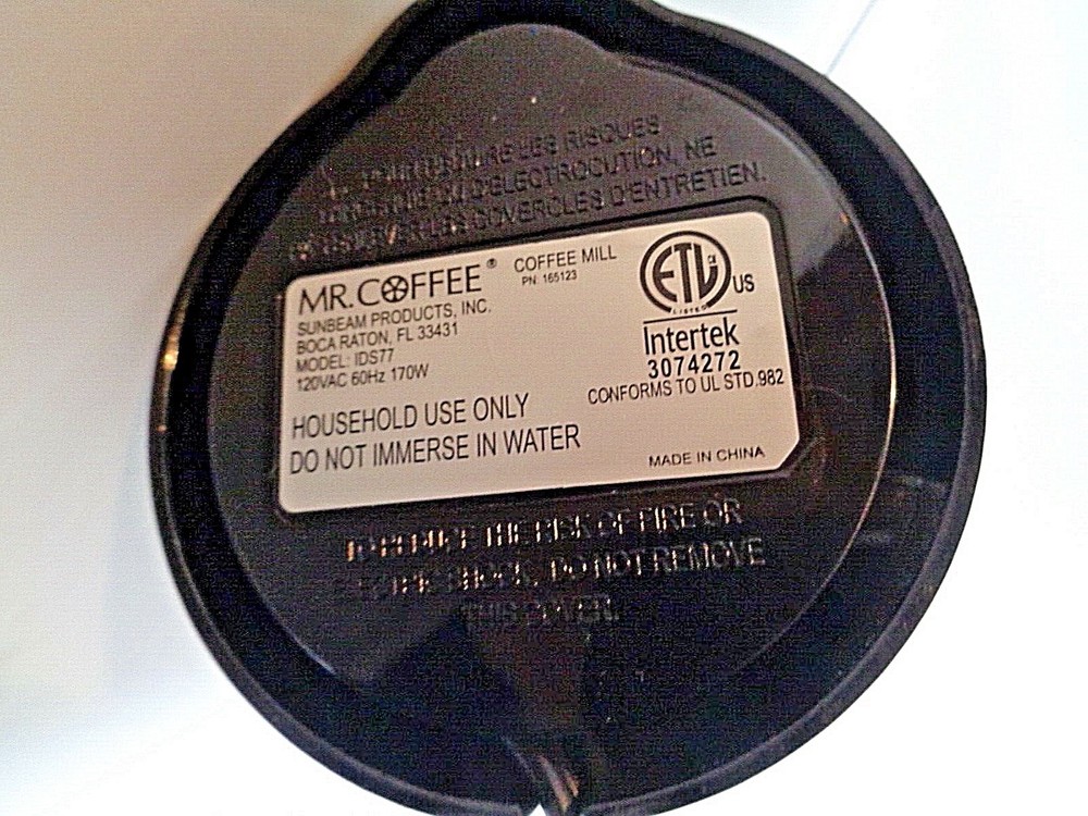 Coffee Mill Grinder Mr Coffee 3 Precision Grind Settings Chamber IDS77 ~ EUC