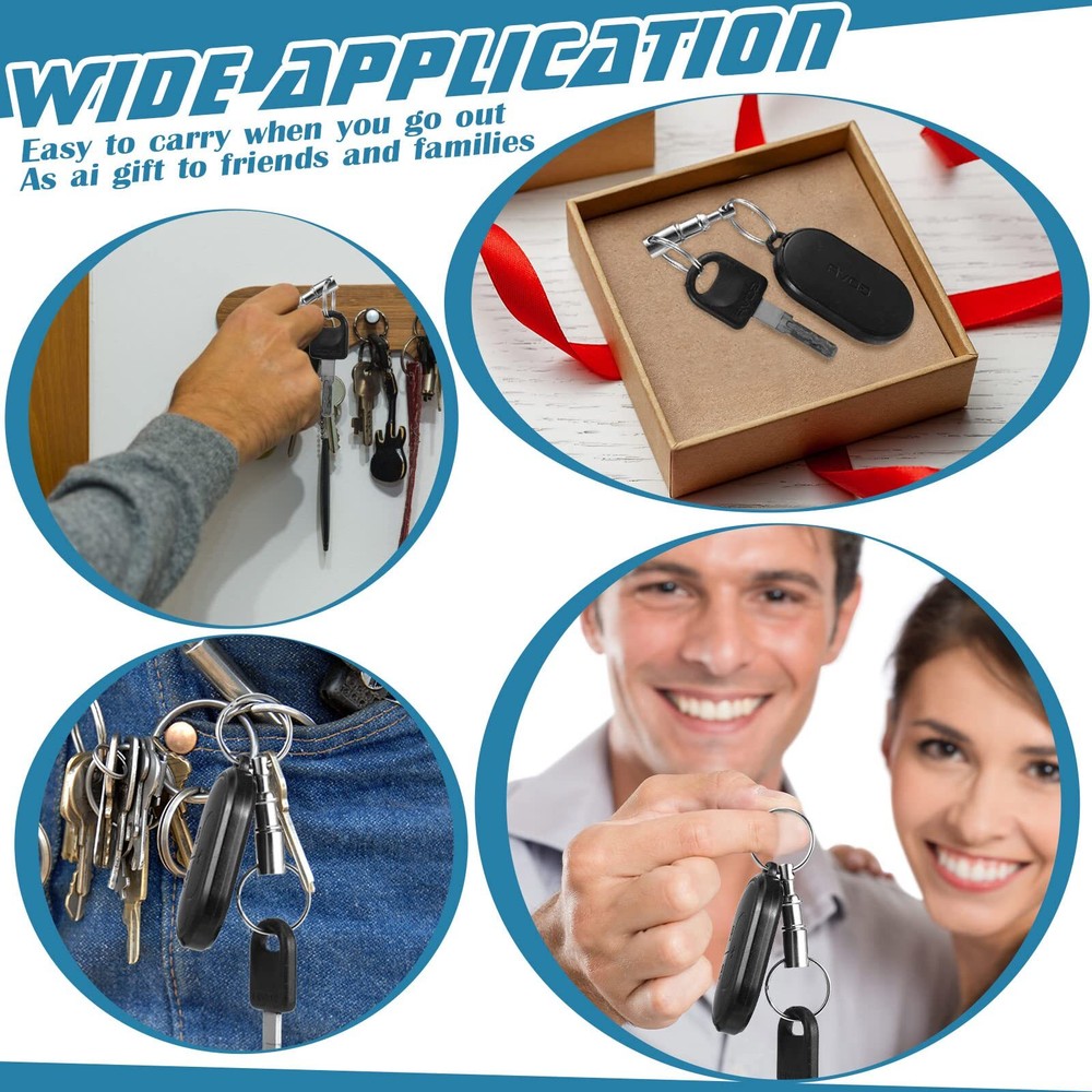 30 Pack Quick Release Keychain Detachable Pull Apart Key Rings Bulk Detach Ke...