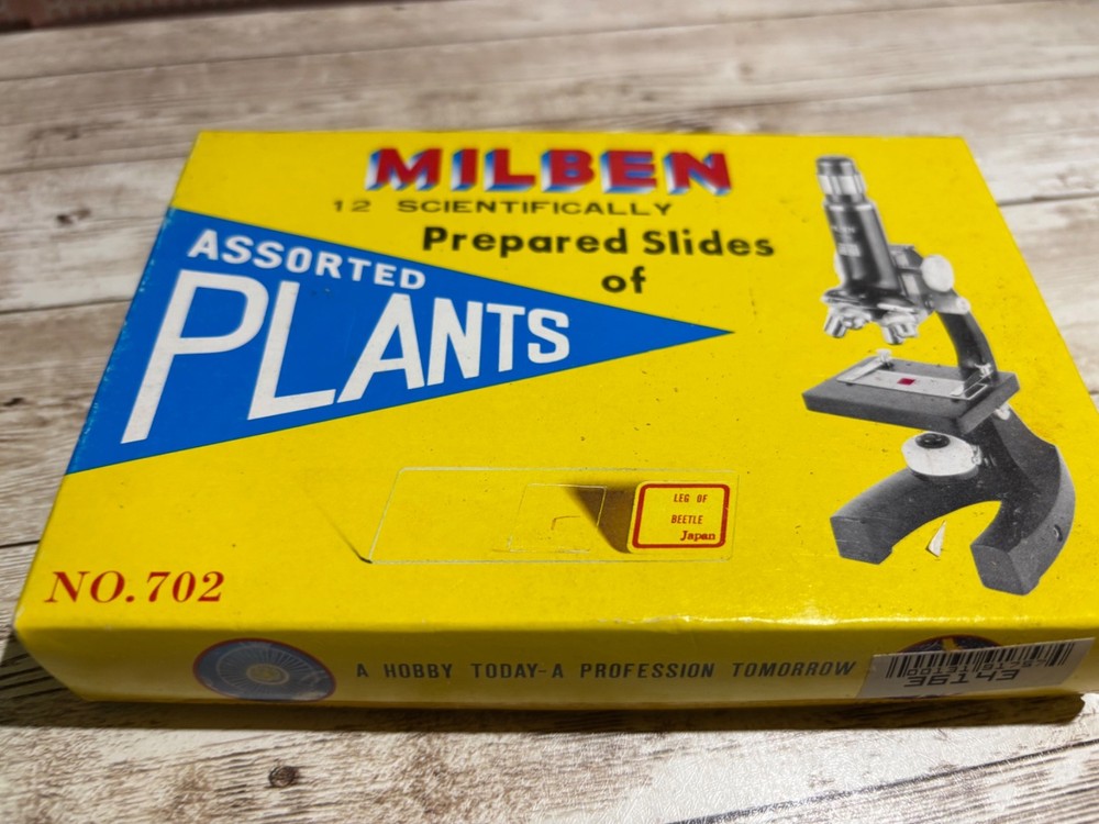 Vintage Sans & Steiffe Microcscope with case, tools and asst slides