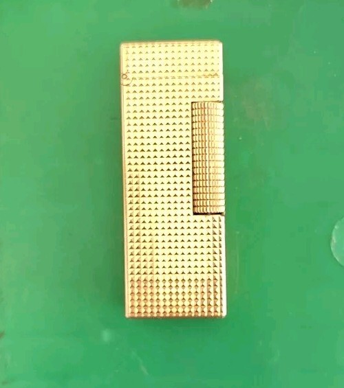 Vintage Dunhill Gold ‘Bark’ Rollagas PIPE Lighter- working & Stunning