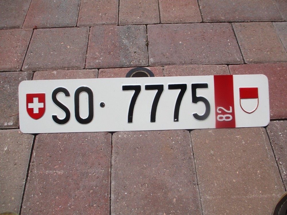 Switzerland 1982 Solothurn  license plate  #  SO -   7775