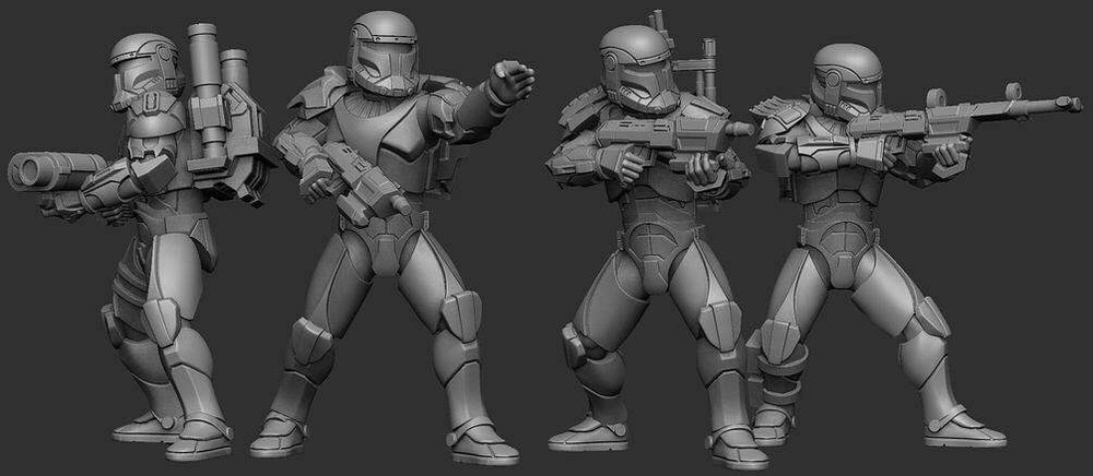 Delta Squad (4) - DARK FIRE | Legion compatible - 3D printed