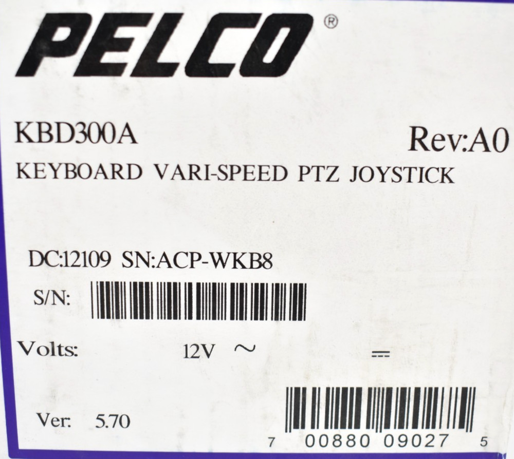 Pelco KBD300A Rev. A0 Keyboard Vari-Speed PTZ Joystick Controller - 12V
