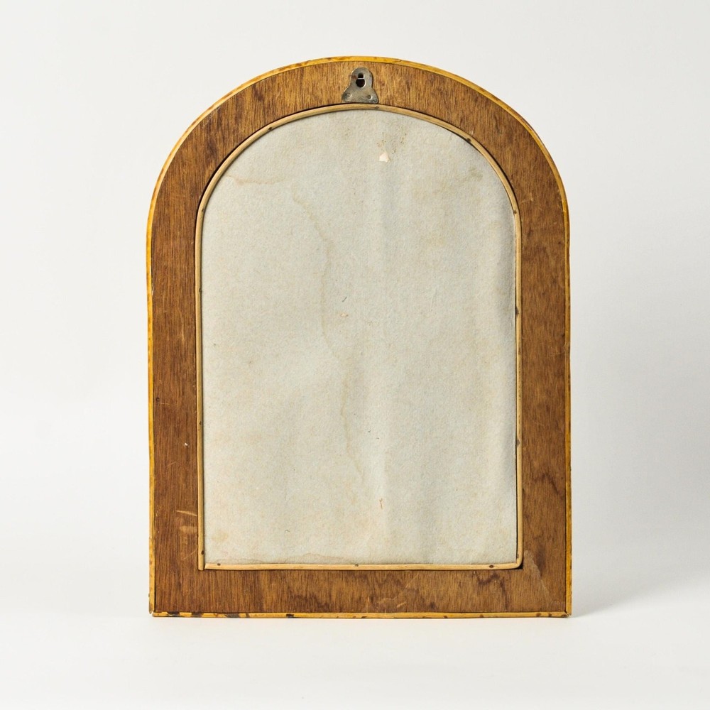 Vintage Split Reed Bamboo Arched Mirror