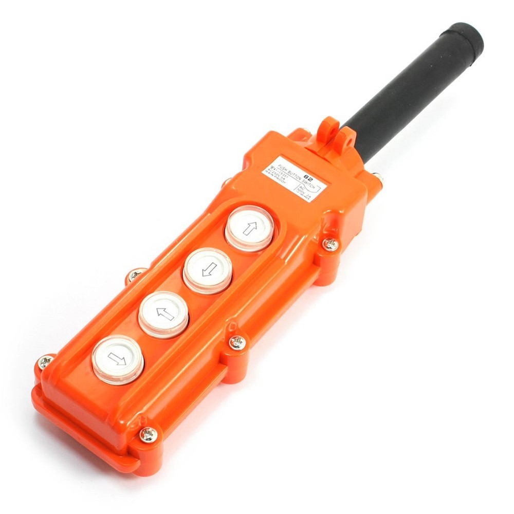 Crane Pendant Switch COB62 4 Way Push Button Orange Rainproof ABS Plastic