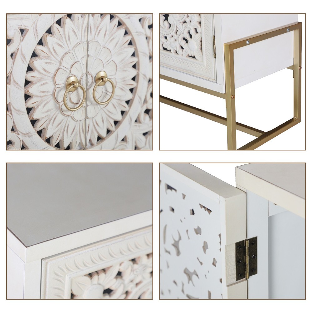 PHI VILLA Accent Storage Cabinet with 2 Doors Buffet Sideboard Entryway Cabinet
