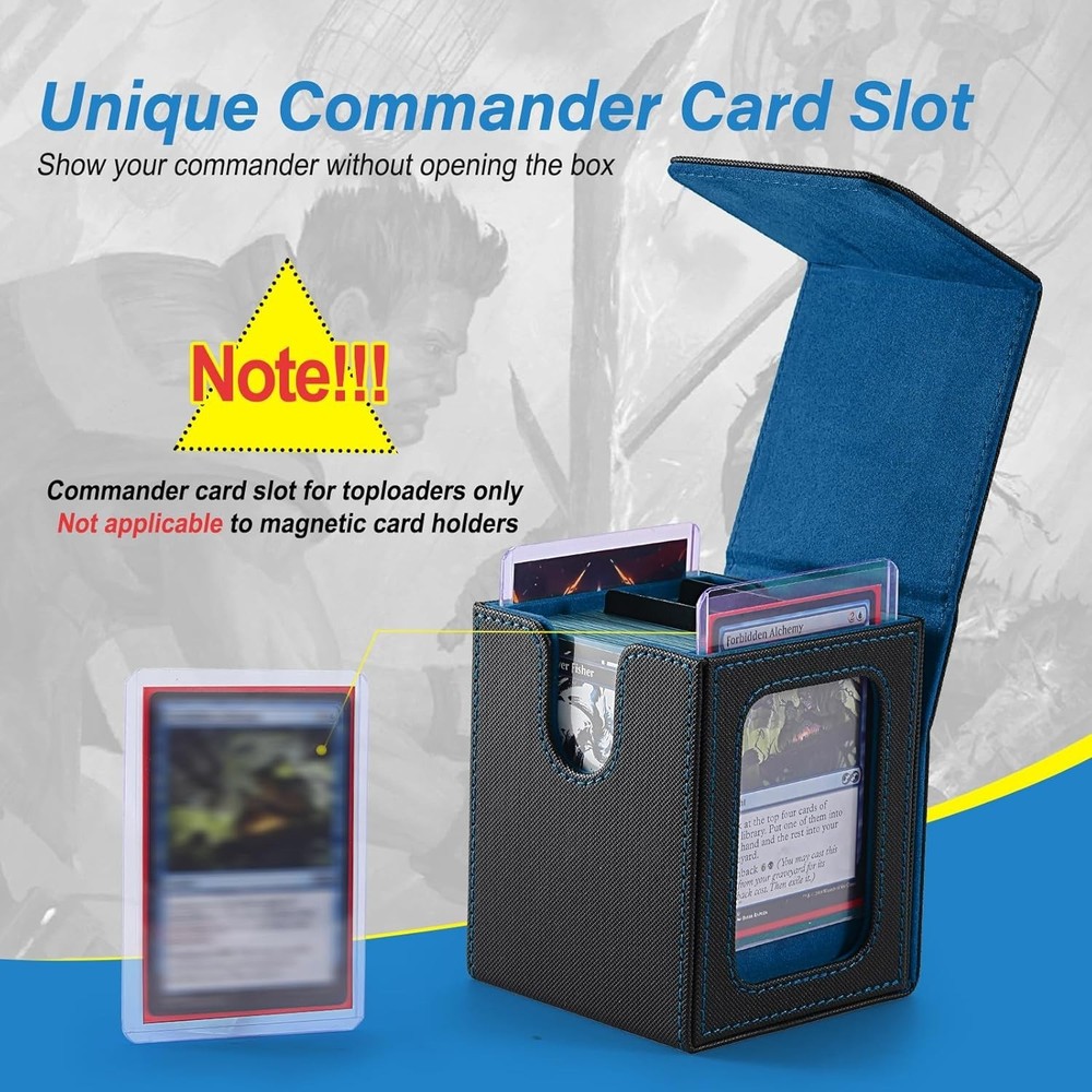 MTG Deck Box, Double Display Window MTG, Commander Deck Box Fits 120+ Single Sle