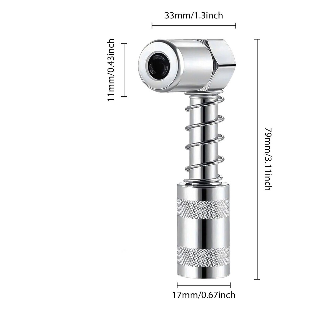 Grease Nozzle Grease Gun- Accessory 90 Degree Grease Coupler Adapter
