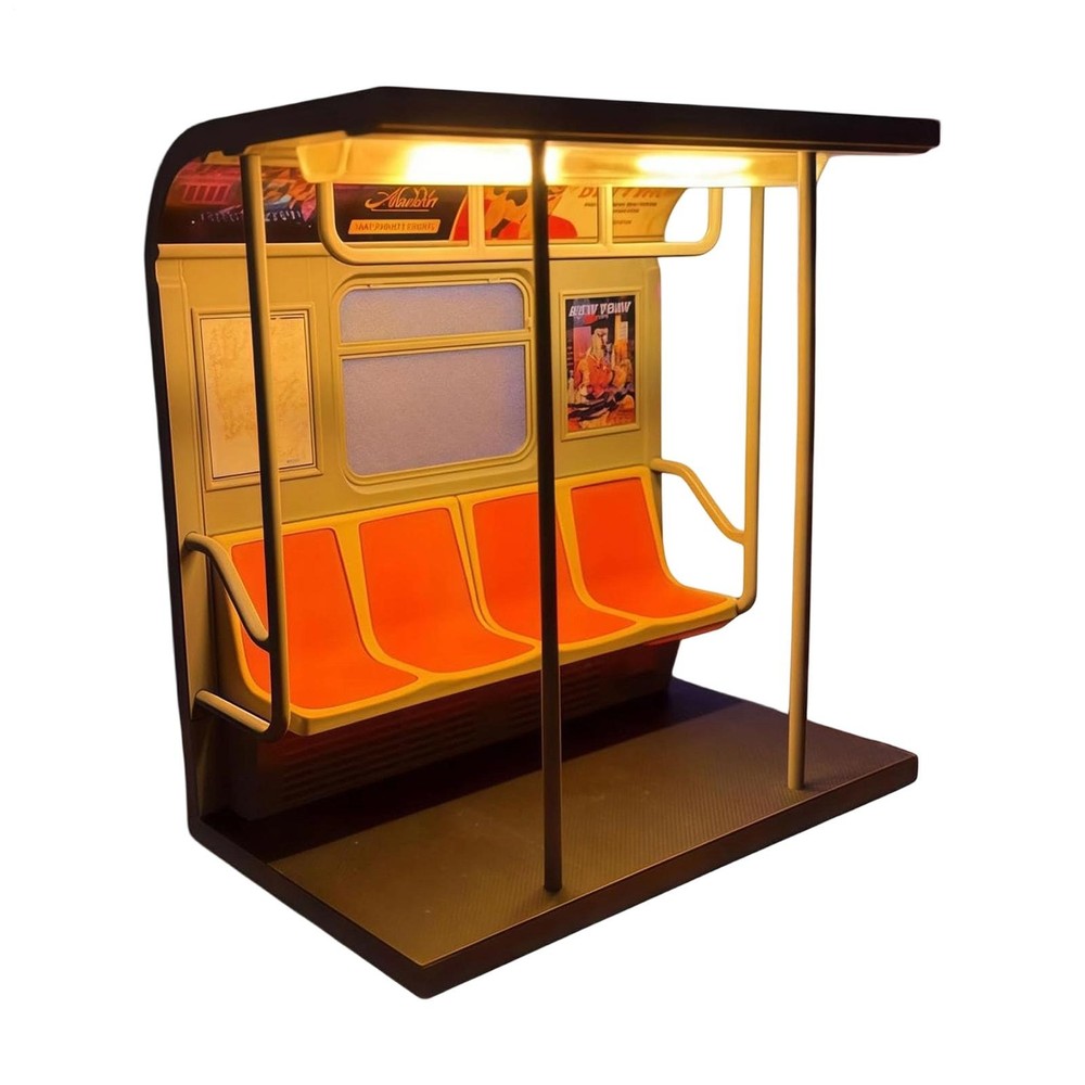 Subway Train LED Light Retro LED Statue Nightlight with 3 Replaceable