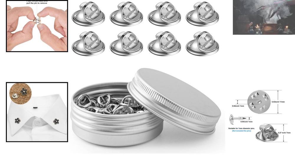 Versatile 50PCS Pin Keeper Backs - Durable Solution for Jewelry & Insignia