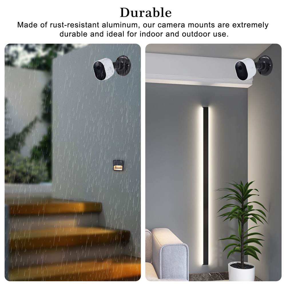 4 Pack Wall Camera Mount Bracket Indoor Outdoor for Arlo Pro Security Adjustable