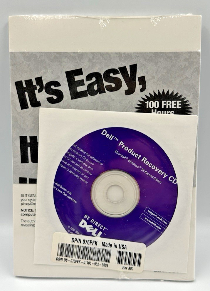 Sealed Microsoft Windows 98 Second Edition Getting Started Manual & CD for Dell