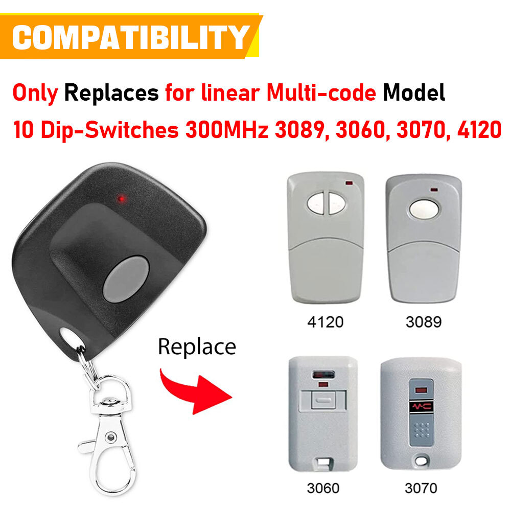 Garage Door Opener Digi-Code 5010 Gate Remote Control Transmitter 300MHz 10 DIP
