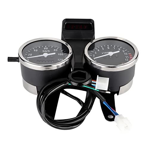 Motorcycle Speedometer, Upgraded Gauge Cluster with Digital Odometer
