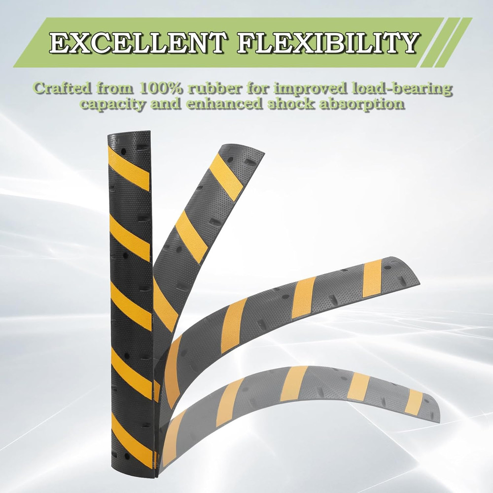 Durable Rubber Speed Bumps 2-Pack - 25K Lb Traffic Control Solution