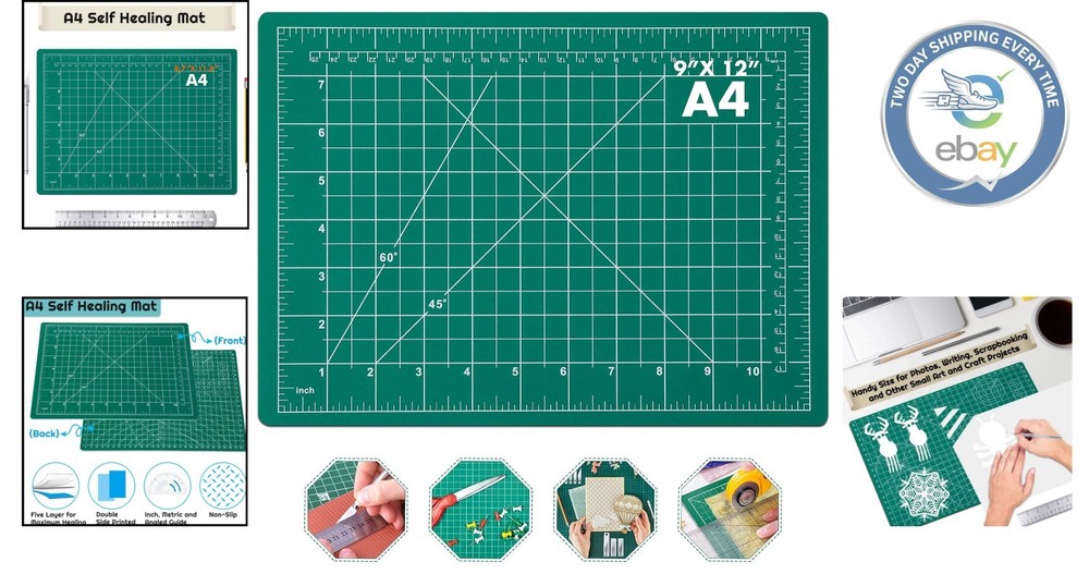 Double-Sided Crafting Mat 12x9 – Lightweight Self Healing Cutting Board