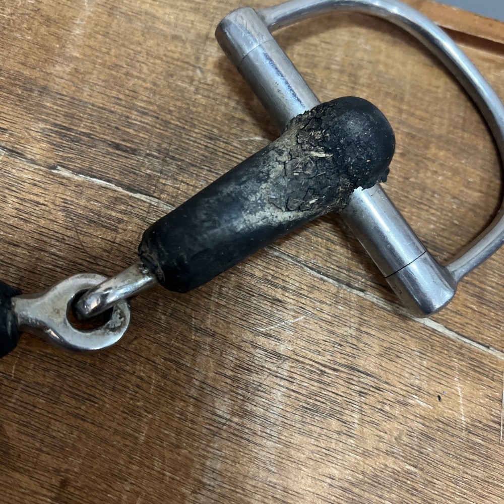 Korsteel Rubber D-ring Single Jointed Snaffle Bit 5"