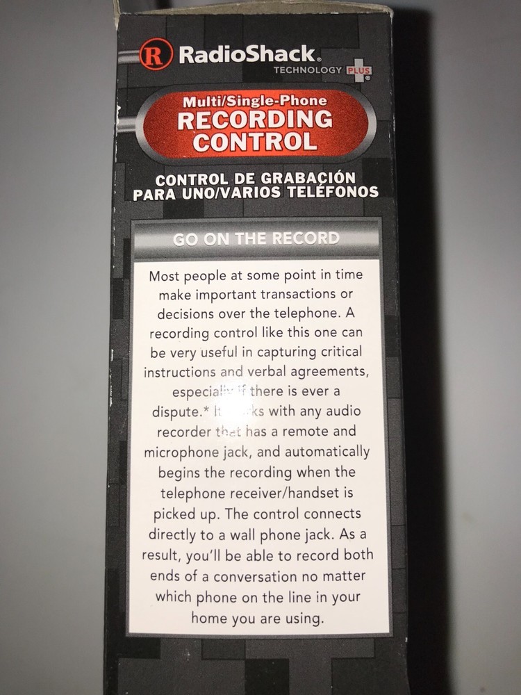 RadioShack Multi/Single Phone Recording Control (4300421)