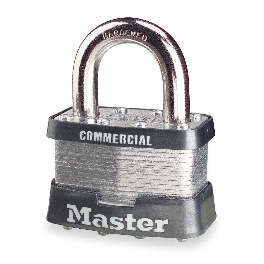 MASTER LOCK 5KA-A297 Keyed Padlock, 15/16 in,Rectangle,Silver 48WL11