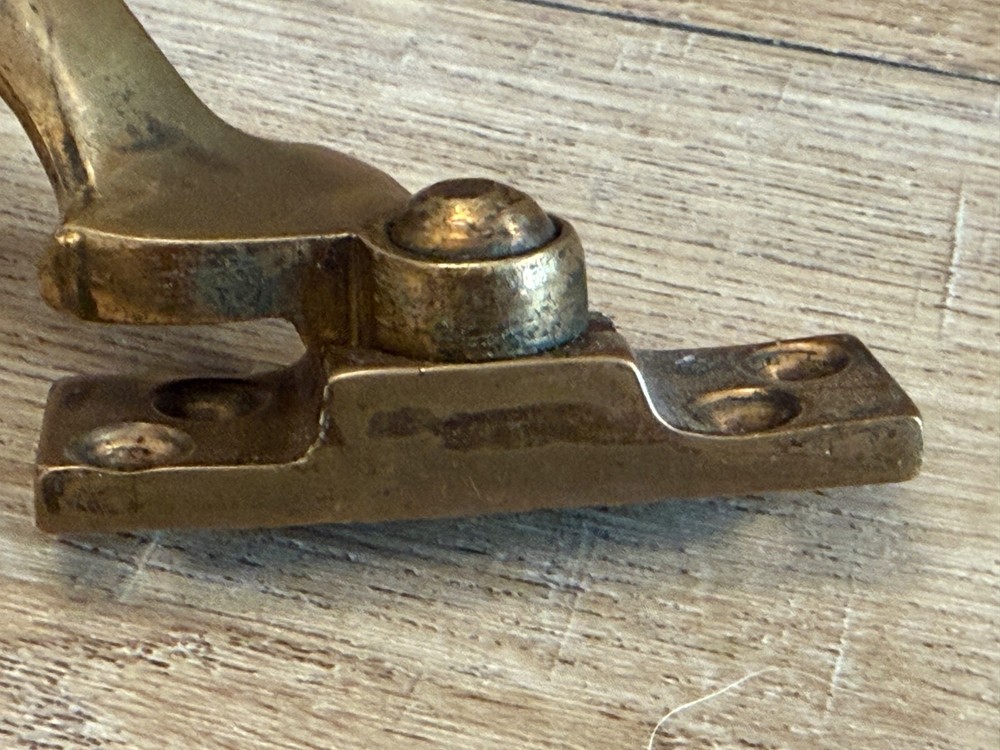 ANTIQUE SOLID BRASS CASEMENT WINDOW HANDLE RECLAIMED