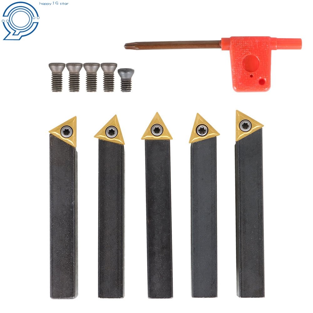 5 × 1/2" Carbide Indexable Turning Tool Lathe Tool Bit With Carbide Inserts