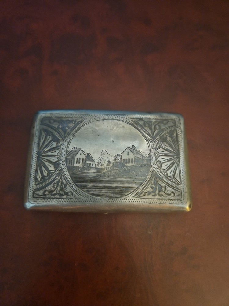 Antique Russian Sterling Silver Cigarette Case Sapiro