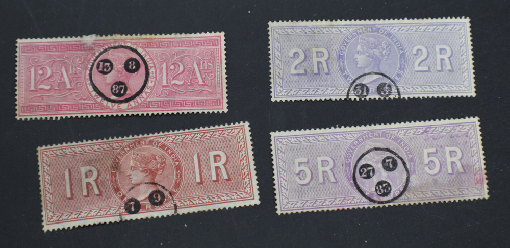 (10) India under British Rule Revenue Stamp