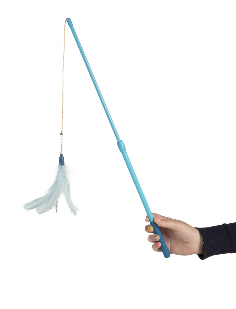 SmartyKat Frisky Flyer - Interactive Cat Toy,Extendable/Retractable Feather Wand